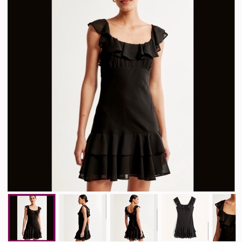 NWOT Black ruffle dress Abercrombie & Fitch